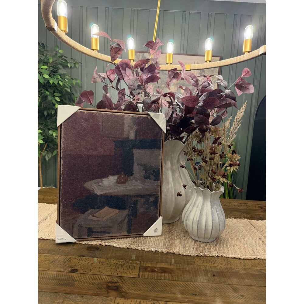 20"x16" Vertical Dining Still Life Framed Burlap Wall Art - Hearth & Magnolia